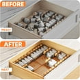 thumbnail image 5 of Spice Drawer Organizer, 8 Tier- 8 Pack Amber Acrylic Drawer Seasoning Organizer, Expandable From 11'' to 22'' Kitchen Spice Rack Organizers and Storage for Drawer (Jars not included), 5 of 7