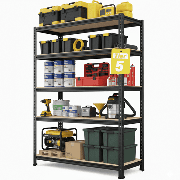 TrumanPick Storage Shelves 5 Tier Garage Shelving Units Metal Heavy Duty Adjustable Shelf Rack 32"W x 16"D x 63"H for Warehouse Pantry Closet