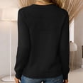 thumbnail image 3 of Women's Casual Sweaters,Lace Up Tops,Long Sleeve Round Neck Pullover Tops for Lightweight Wear 2026 Black 2XL, 3 of 5