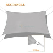 Sunshades Depot 15' x 18' Sun Shade Sail Rectangle Permeable Canopy Light Gray / Light Grey Custom Size Available Commercial Standard