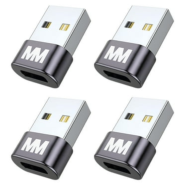 MMOBIEL USB to USB-C Adapter – USB-A Male to Type-C Female – 4 Pack – Type-C to USB-A Charger Cable Converter Compatible with iPhone 16 15 14 13 Pro Max, iPad Air, AirPods, Samsung Galaxy S24 S23 S22