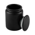 thumbnail image 1 of Thyme & Table, Small Ceramic Ribbed Kitchen Organization Jar, Black, 1 of 6