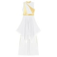 thumbnail image 4 of Haitryli Womens Praise Dance Outfit Asymmetric Hem Overlay Dress with Pants Worship Liturgical White XXL, 4 of 8