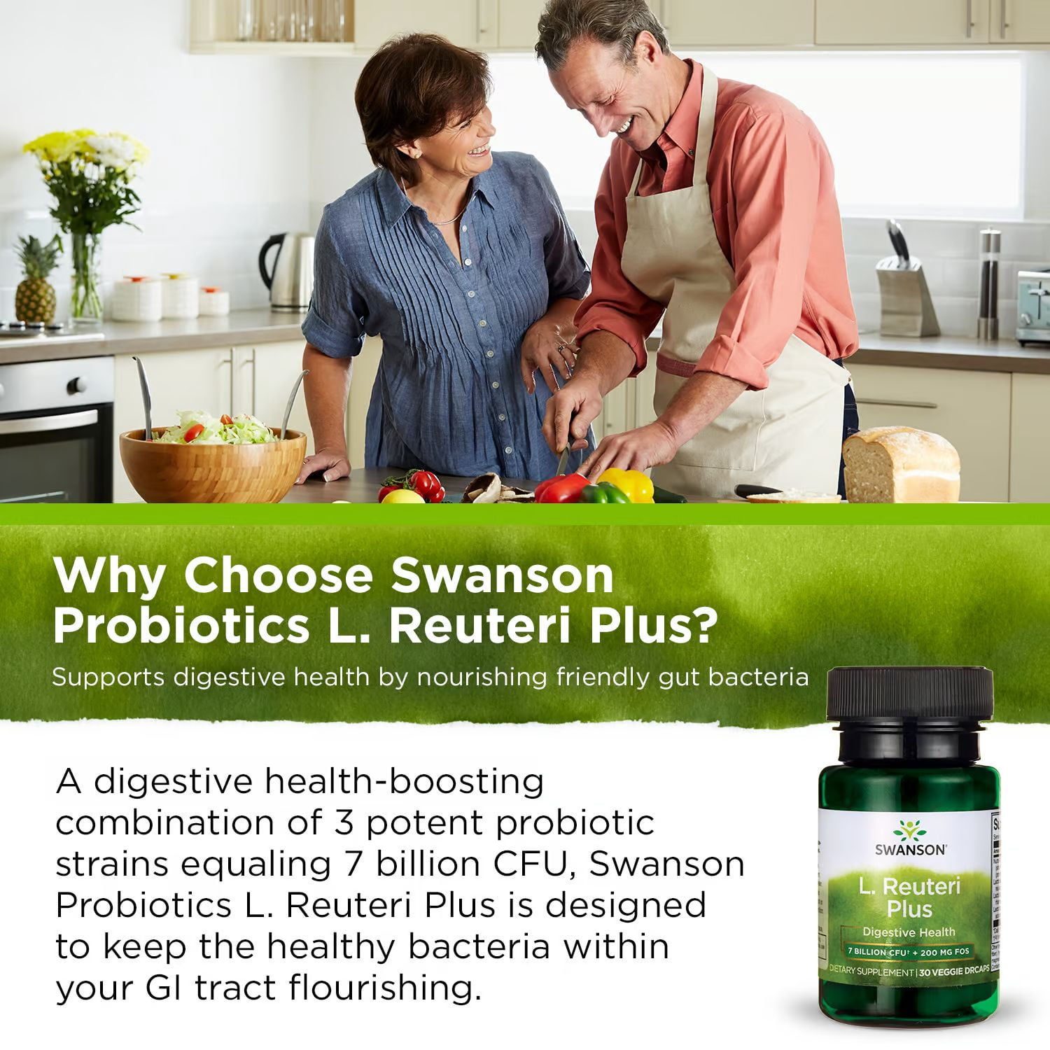 Swanson L. Reuteri Plus 7 billion Cfu 30 Vegan Caps 4 Pack