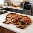 thumbnail image 6 of WEGFTDUOP Highland Cow Wooden Charcuterie Board, Rustic Farmhouse Serving Board Made from Natural Solid Wood with Compartments for Cheese, Meat, Fruit & Snacks, 6 of 7