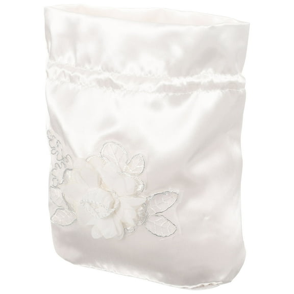 PAMINGONO 1Pack Wedding Purse for Bride in White Satin with Rectangular Shape for Storage