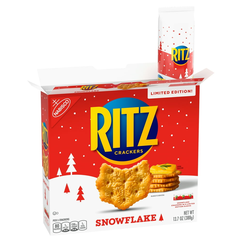 RITZ Snowflake Crackers, Limited Edition Holiday Crackers, 13.7 oz Box