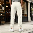 thumbnail image 6 of WULMLEO Men's Jogger Pants with Pockets Drawstring Tapered Athletic Sweatpants for Gym Running Casual Beige 3XL, 6 of 7