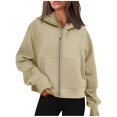 thumbnail image 2 of YOTMKGDO Button Up Tops For Women Sweatshirt Oversized Half Zip Pullover Long Sleeve Sweatshirt Quarter Zip Hoodie Sweater Teen Girls Fall, Sizes S-XL, 2 of 4