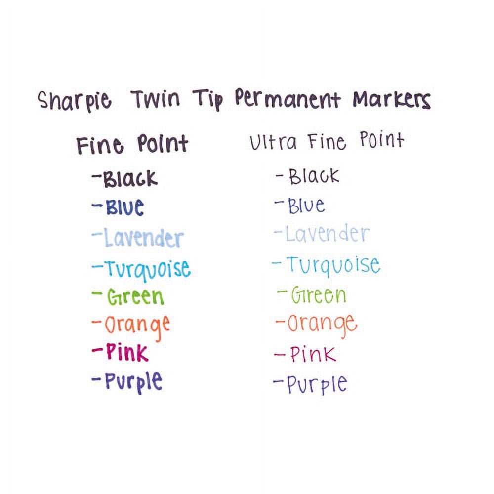Sharpie Twin-Tip Permanent Marker, Extra-Fine/fine Bullet Tips, Black, Dozen | Order of 1 Dozen