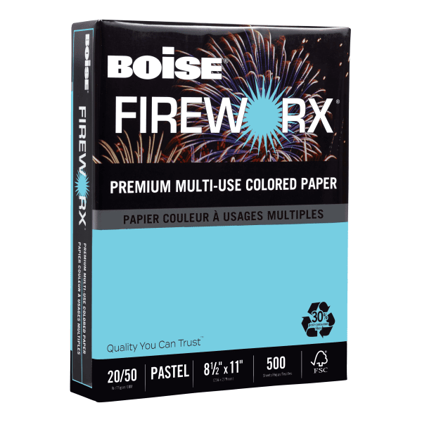BOISE FIREWORX Premium MultiUse Colored Paper, 8.5" x 11" Letter