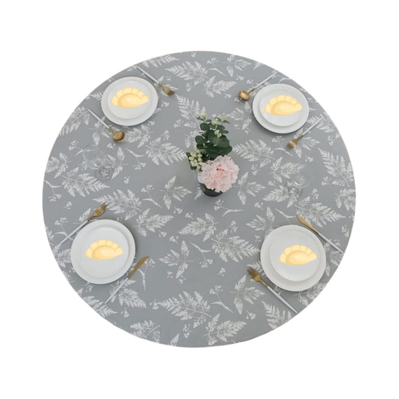 Hearth & Gear Round Elastic Tablecloth & Oil Dining Table Cover Stretchable Fitted Table Mat For Kitchen & Party Use Table Cover Fitted Clear Snowflake Tablecloth 60x84 Rectangle Tablecloth Labor Day