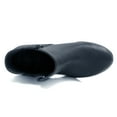 thumbnail image 5 of DARING DIVA Chunky High Heel Platform Zipper Chelsea Boots Navy Blue 7, 5 of 7