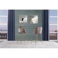 thumbnail image 3 of Pemberly Row Velvet Bar Stools in Yellow Leopard Print (Set of 2), 3 of 3