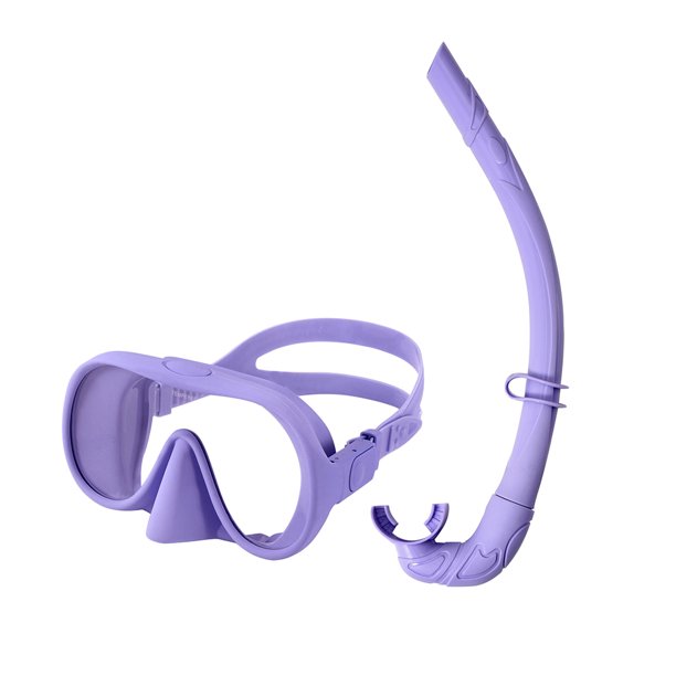 Máscara Buceo Y Snorkel Set Seco Ajustable para () Púrpura