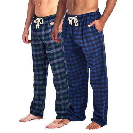 Flannel Mens Pajamas - Ashford & Brooks Mens Soft Flannel Plaid Pajama Sleep Pants 2 Pack