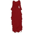 thumbnail image 3 of Wangmeiwg Women's Gorgeous Lace Flare Sleeve Retro Gothic Dress - Elegant Attire for Courtly Events L Red, 3 of 3