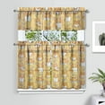 thumbnail image 2 of Dog Print Kitchen Curtains 36 Inch Short - 3 Panel Set, Cute Puppy & Floral Design, Rod Pocket Pet Lover Curtains 100% Polyester, Paw & Bone Pattern for Kitchen, Living Room, Bedroom, Easy Wash, 2 of 6