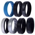 thumbnail image 2 of Juego de anillos de boda de silicona BR Step - Metal de ROQ para hombres - Anillo de 7 x 9 mm, 2 of 2