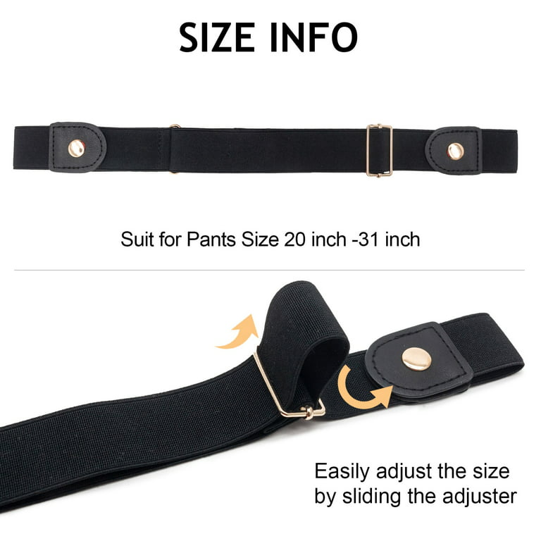 Bodychum No Buckle Belts for Women Jean Belts Elastic Stretch Belt Female Invisible Fashion Waist Belt for Shorts, Brown, Women's, Size: 38.6