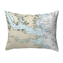 16 x 20 in. Chesapeake Bay, VA Nautical Map Noncorded Indoor & Outdoor Pillow