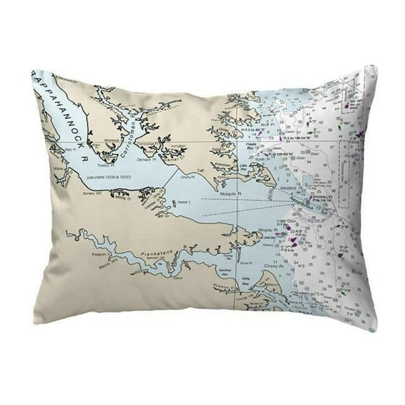 16 x 20 in. Chesapeake Bay, VA Nautical Map Noncorded Indoor & Outdoor Pillow