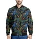 thumbnail image 4 of Chaqueta con cremallera y estampado de plumas de pavo real para hombre, chaqueta con cremallera y estampado floral en 3D, sudadera con capucha para primavera y otoño, 4 of 5