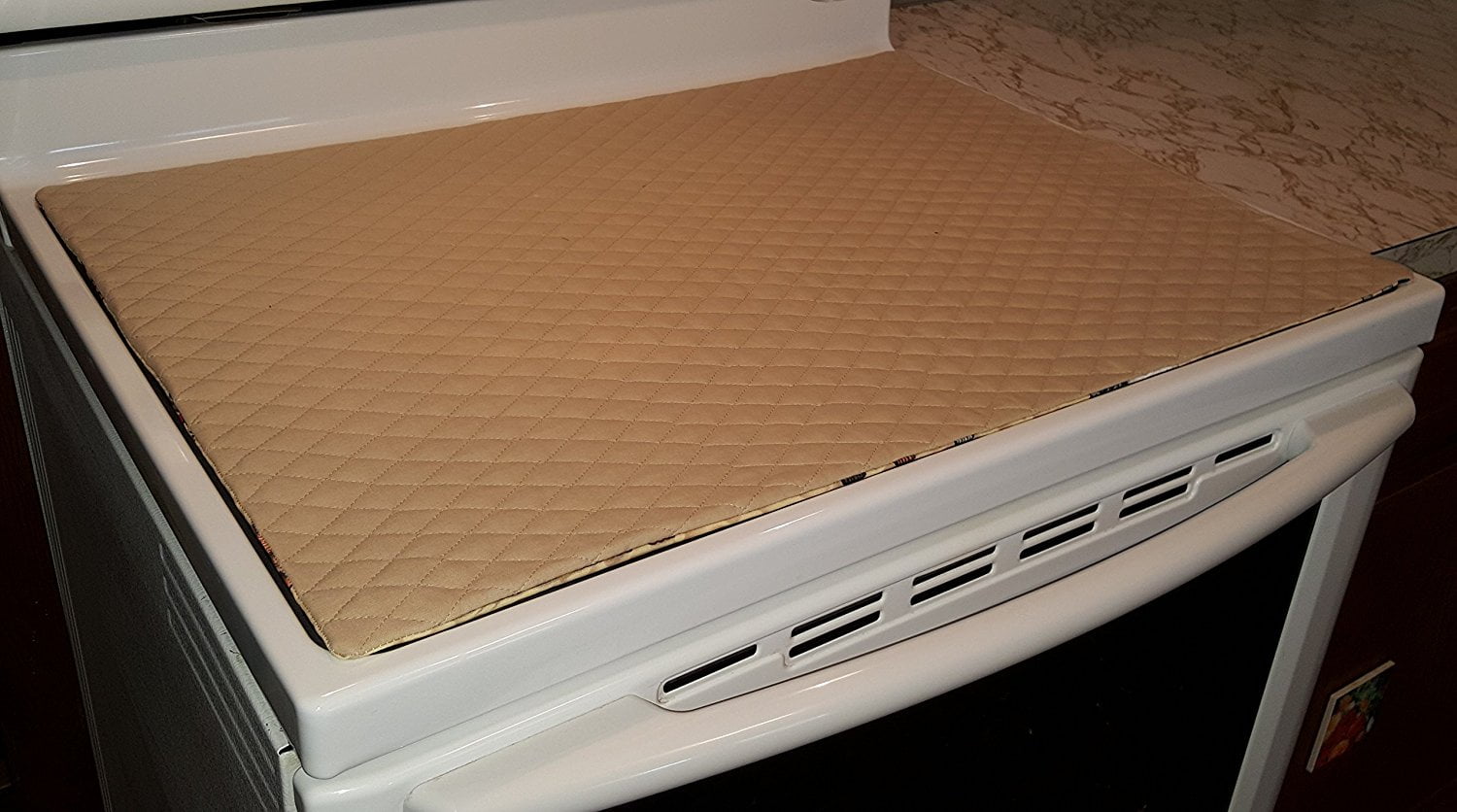 Quilted Cover & Protector for Glass/Ceramic Stove Top / Cooktop (Tan