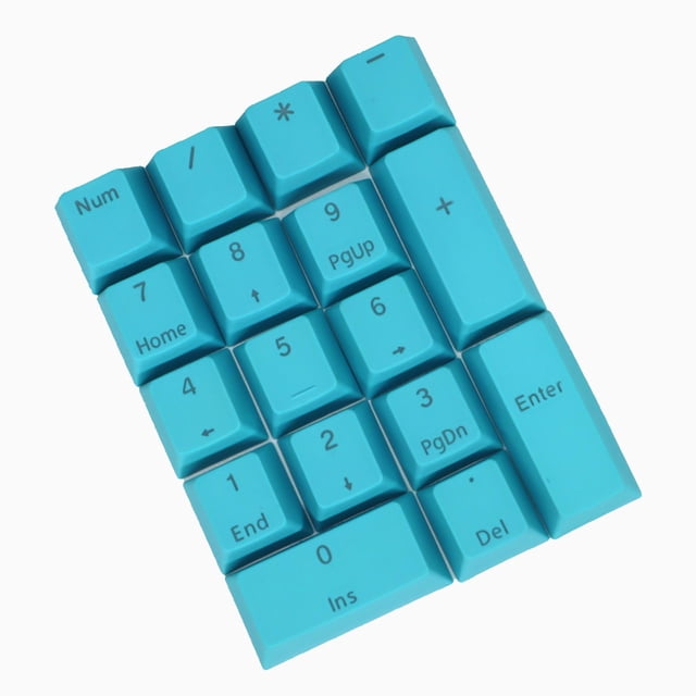 Juego de teclas decorativas PBT perfecl para teclado mecánico Cherry 17 teclas azules