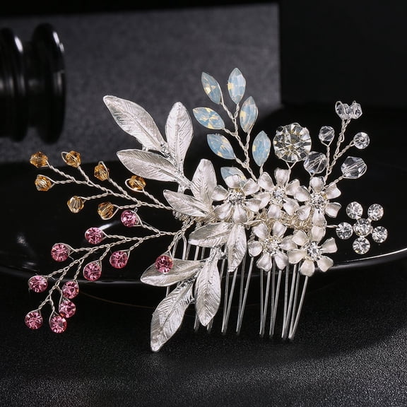 Wedding hair accessory flower bridal hair comb Crystal Rhinestone hair pins headpiece for bride bridemaids