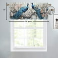thumbnail image 4 of Peacock Kitchen Window Curtain Valance Elegant Animal Flower Retro Peacock Feather Window Treatment for Living Room Bedroom Bathroom 54 by 18 in, 1 Panel, 4 of 6