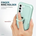 thumbnail image 4 of for Samsung Galaxy S21 Case, Rugged Shockproof Heavy Duty Soft TPU Rubber Bumper Hard PC Back Hybrid Protective Case [with Ring Stand] for Galaxy S21 (Without Screen Protector) - Green, 4 of 7