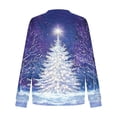 thumbnail image 4 of Craaazy Women's Fashion Christmas Long Sleeve Shirts Round-Neck Santa Snowflake Print Casual Blouse Gifts, 4 of 7