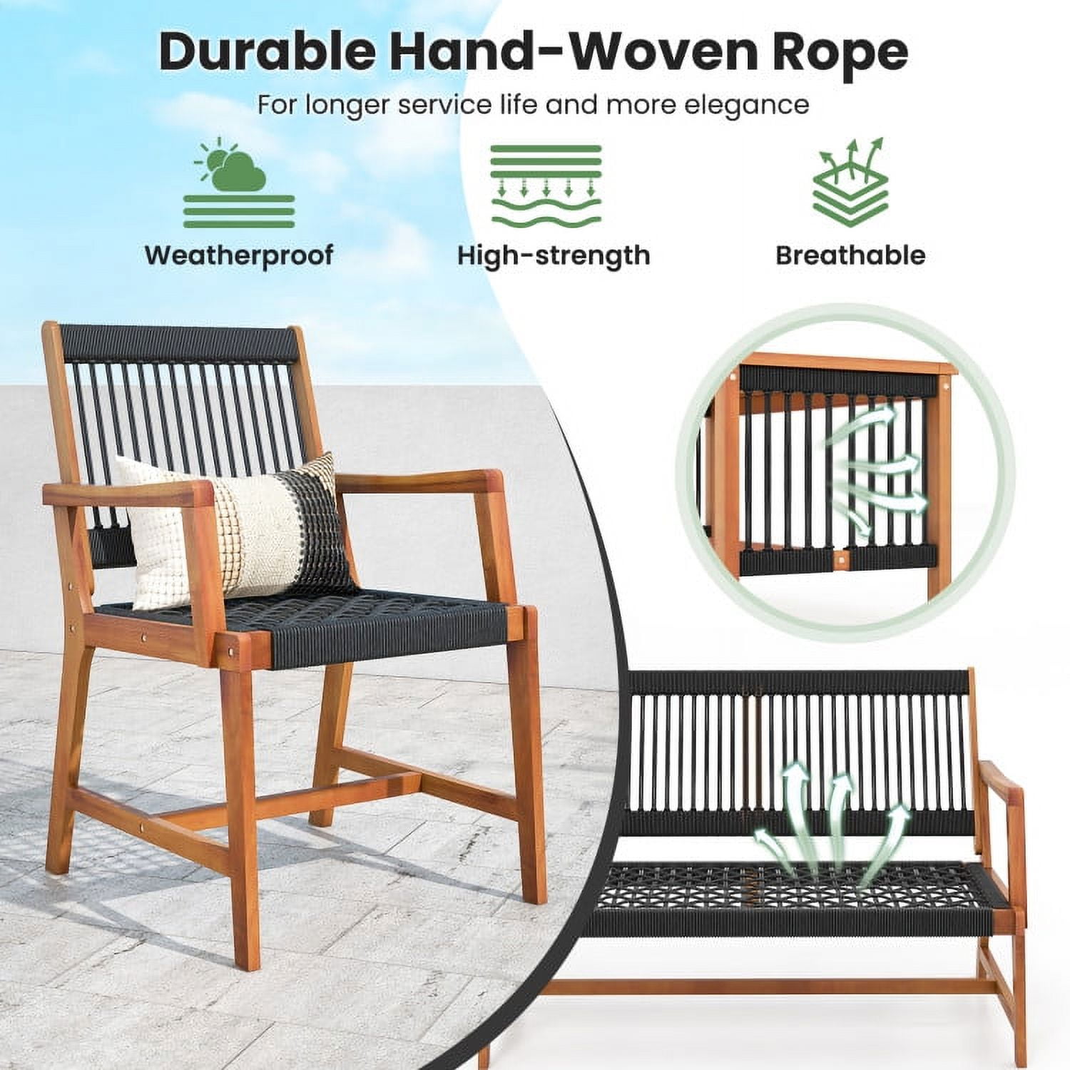 Aimee Lii 4 Pieces Acacia Wood Patio Furniture Set, Patio Table and Chairs Set, Outdoor Patio Set Aimee Lii 4 Pieces Acacia Wood Patio Furniture Set, Patio Table and Chairs Set, Outdoor Patio Set