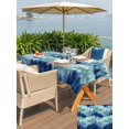 thumbnail image 5 of Outdoor Tablecloth with Umbrella Hole for Patio/Picnic/Party/Camping, Navy Blue Forest Waterproof Table Cloth Rectangle Table Cover Washable, Blue Ombre Trees Abstract Art (52"x 70"), 5 of 8