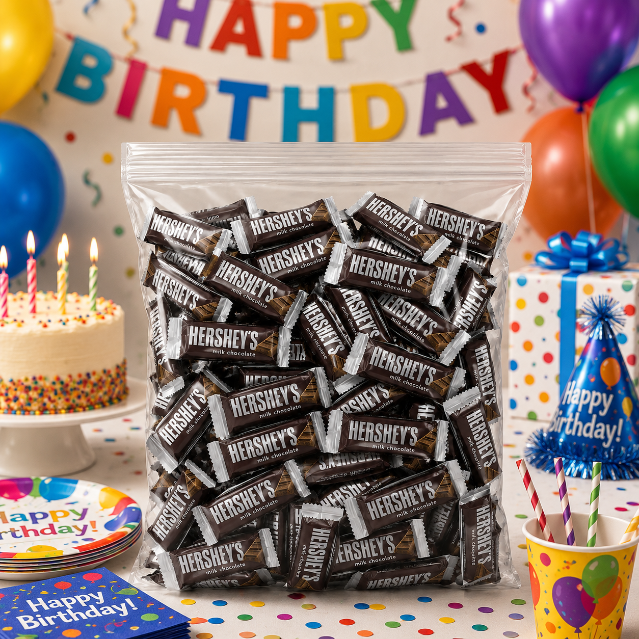 Hershey's Milk Chocolate Bars, Individually Wrapped Snack Size Chocolate Candy, Original Hershey Bars, Bulk Pack Of 2 Pounds