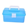 thumbnail image 2 of Caja de almacenamiento de herramientas para uñas, soporte para herramientas de manicura, organizador multiusos portátil con asa para peluquería, Azul, 2 of 9