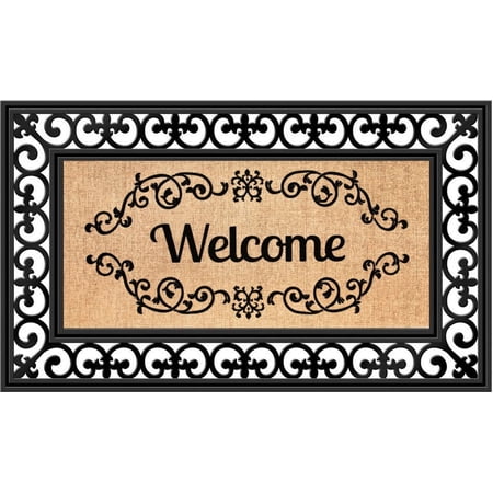 Evergreen Flag Seasonal Sassafras Interchangeable Mat and Tray Welcome scroll