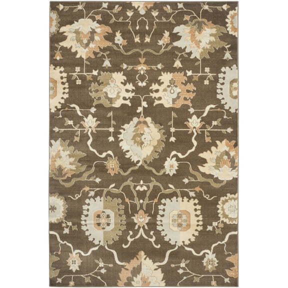 SAFAVIEH Florenteen Franklin Floral Area Rug, Brown/Ivory, 5'1" x 7'7"