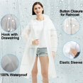 thumbnail image 2 of HAHDAXIA Imperméables Réutilisables, Lot de 2, Ponchos de Pluie en EVA pour Adultes et Enfants, Imperméables avec Capuchon pour Femmes et Hommes, 2 of 5