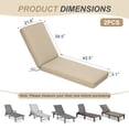 thumbnail image 6 of BPS 72" x 21" x 3" Outdoor Chaise Lounge Cushion, Fade & Water Resistant Patio Chair Cushion, Set of 2 - Brown, 6 of 10