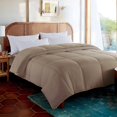 thumbnail image 4 of Feather and Loom Reversible Cozy Down Alternative Comforter - Microfiber reversing to a Cozy Plush, Hypoallergenic Down Alternative Fill, Machine Washable - Color: Tan | Size: Full/Queen - 90x90, 4 of 4