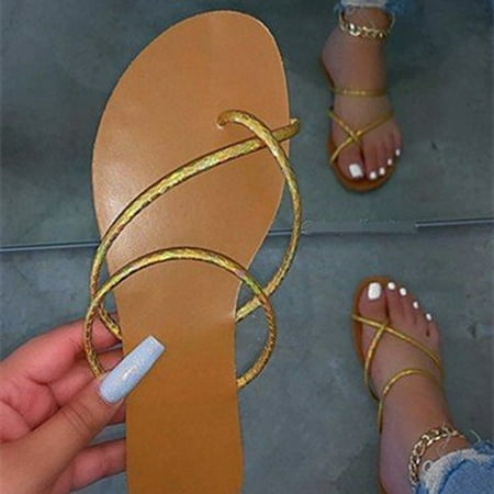 

Hvyesh Flat Sandals for Women Casual Summer Sandals Summer Fashion Sandals Flat Slippers Flip Flops Open Toe Beach Sandals Size 5.5