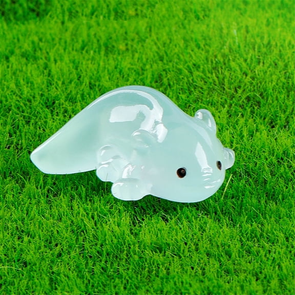 1.18×0.59in Mini Cute Salamander Figurine - Glow by Absorbing Light, Material Resin, Durablity, for Office, Desk, Home Display, DIY Craft, Dollhouse & tank Ornament, 1PC, Blue