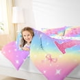 thumbnail image 4 of Manfei Pretty Rainbow Bownot 7pcs Queen Bedding,Cute Initial M Bedding Comforter Set Queen,Pink,Colorful Stars Reversible, 4 of 7