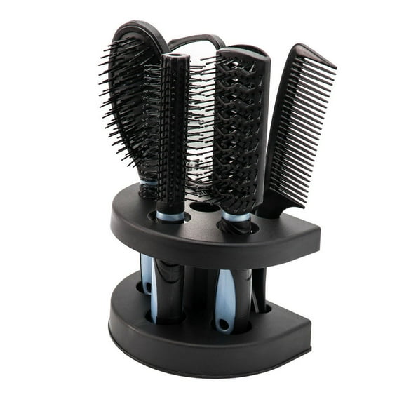 Pcapzz 5x Hair Brush Professional Salon Hairbrush Mirror Women Makeup Hand Comb Set