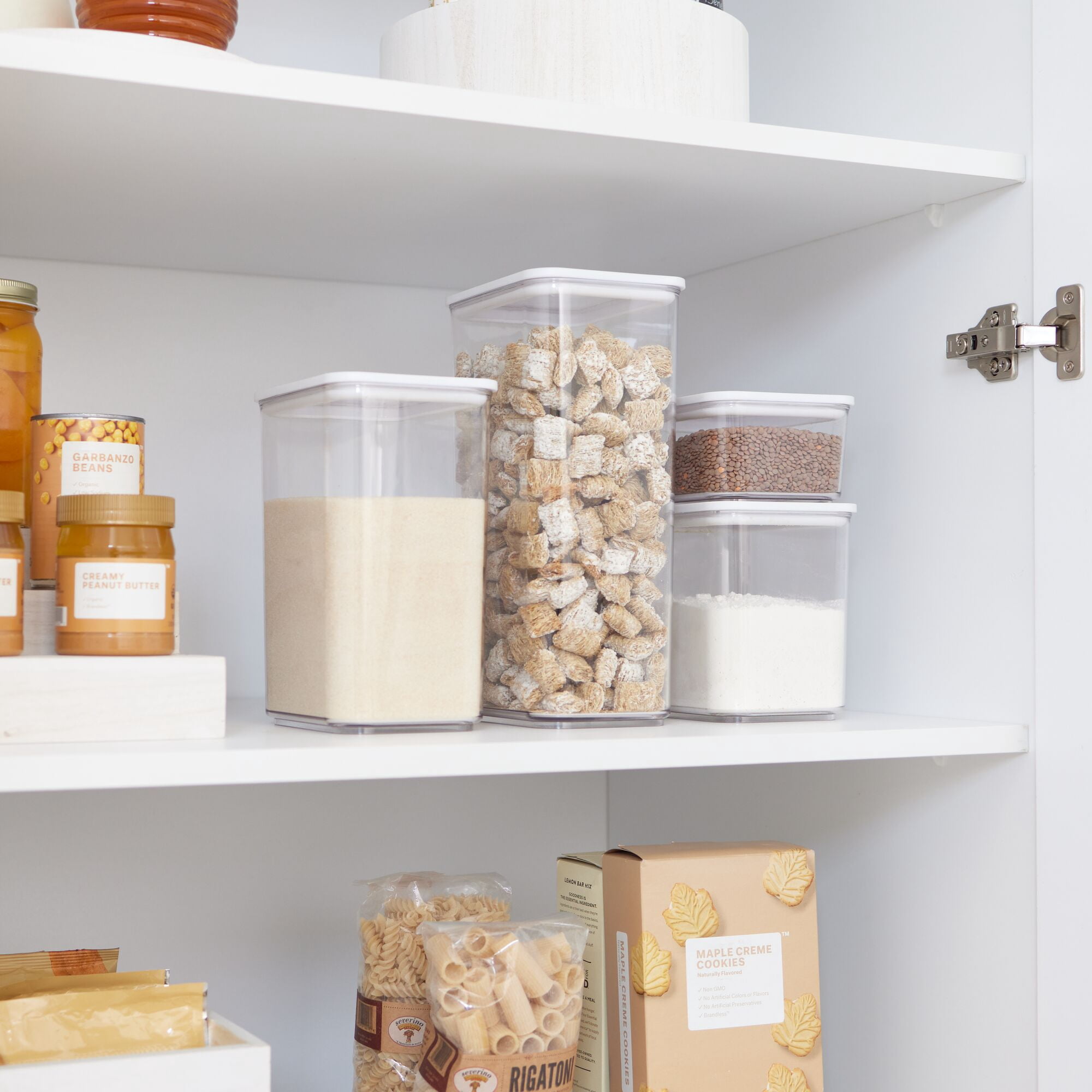 iDesign Plastic Kitchen Food Storage Canister, 8.4 Cups, Clear/White