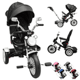 thumbnail image 1 of Triciclo para Niños Asiento Reclinable Giratorio 360 Luz y Sonido Llantas de Goma - Negro, 1 of 8