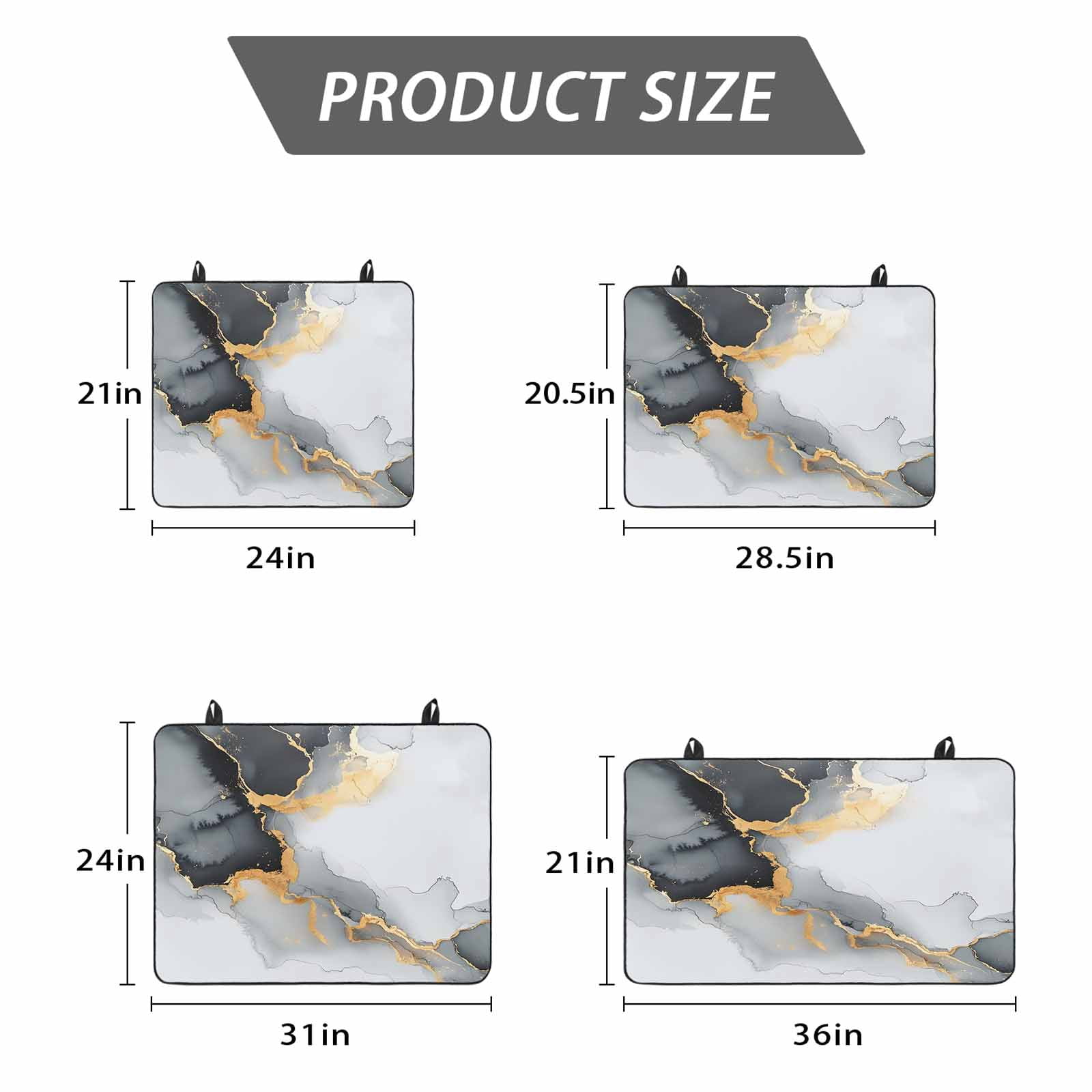 Grey White Marble Stove Top Cover for Electric Stove, Heat-proof & Non Slip Glass Top Stove Cover Protector, Ink Painting Modern Abstract Kitchen Flat Cooktop Rubber Mat 24x21 Inches