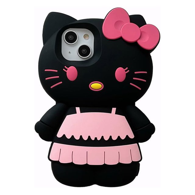 Funda de silicona con dibujos 3d de hello kitty para teléfono móvil, funda trasera protectora suave para iPhone 14, 13, 12, 11 pro max